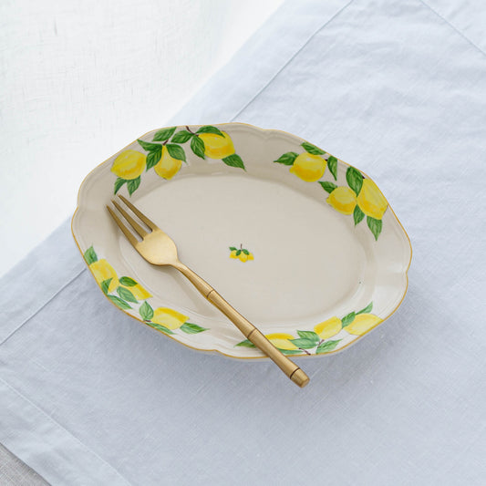 花形深皿オーバルS　檸檬　C｜阿部慎太朗