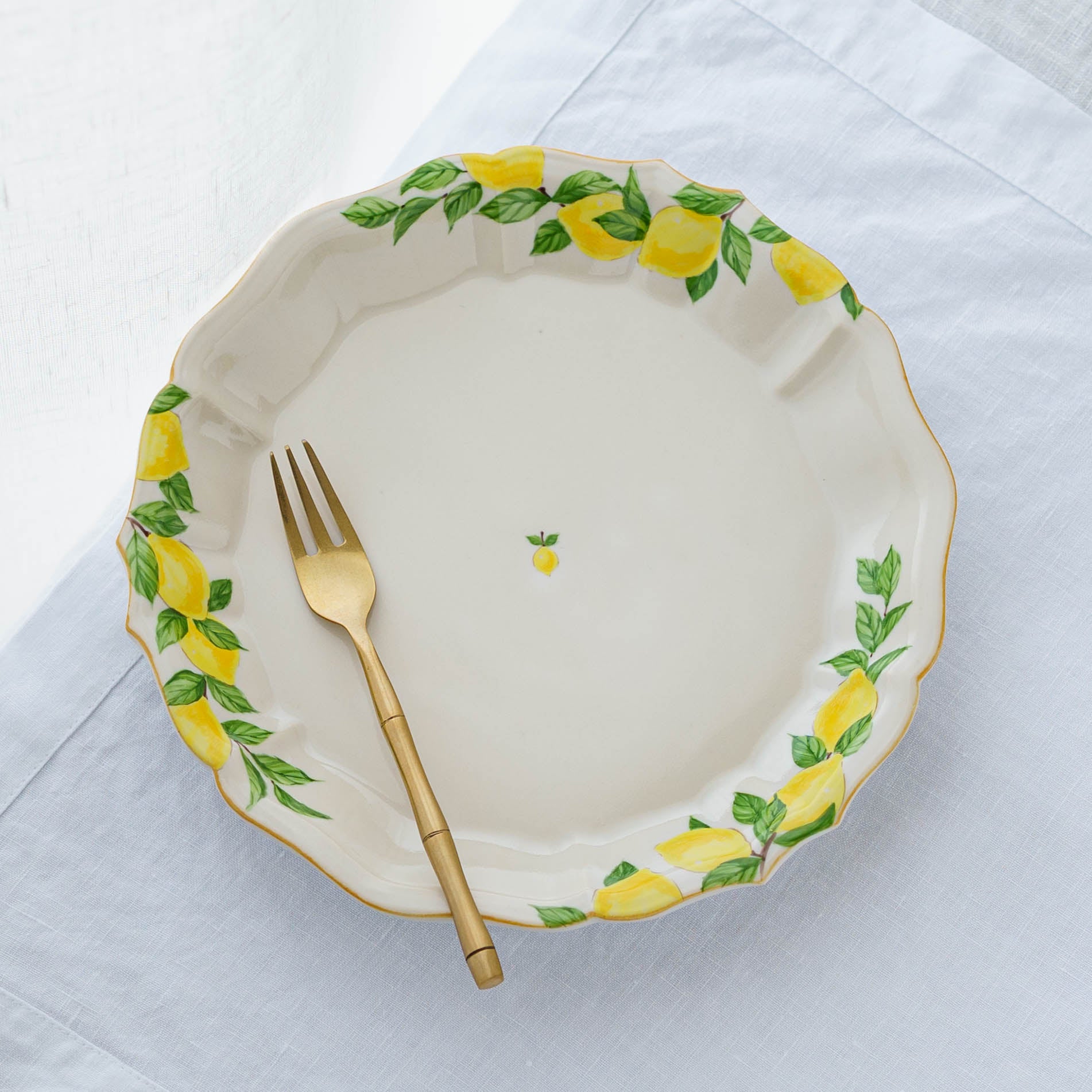 陶芸作家 阿部慎太朗 花形深皿7寸 檸檬｜窯元、作家もののうつわ通販