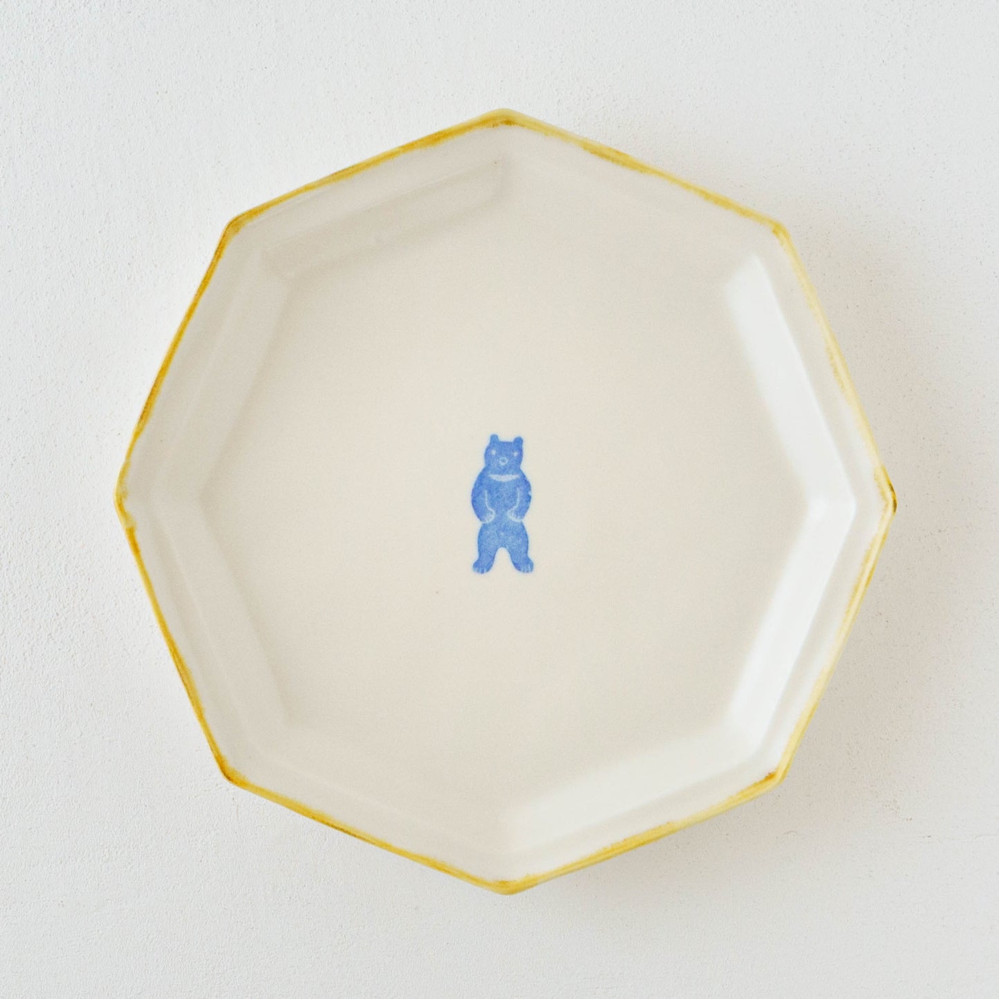 八角プレート　大　くま｜原村俊之