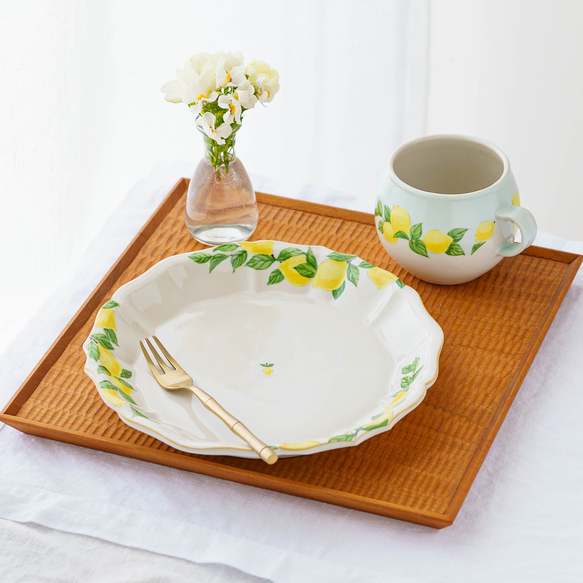 陶芸作家 阿部慎太朗 花形深皿7寸 檸檬｜窯元、作家もののうつわ通販