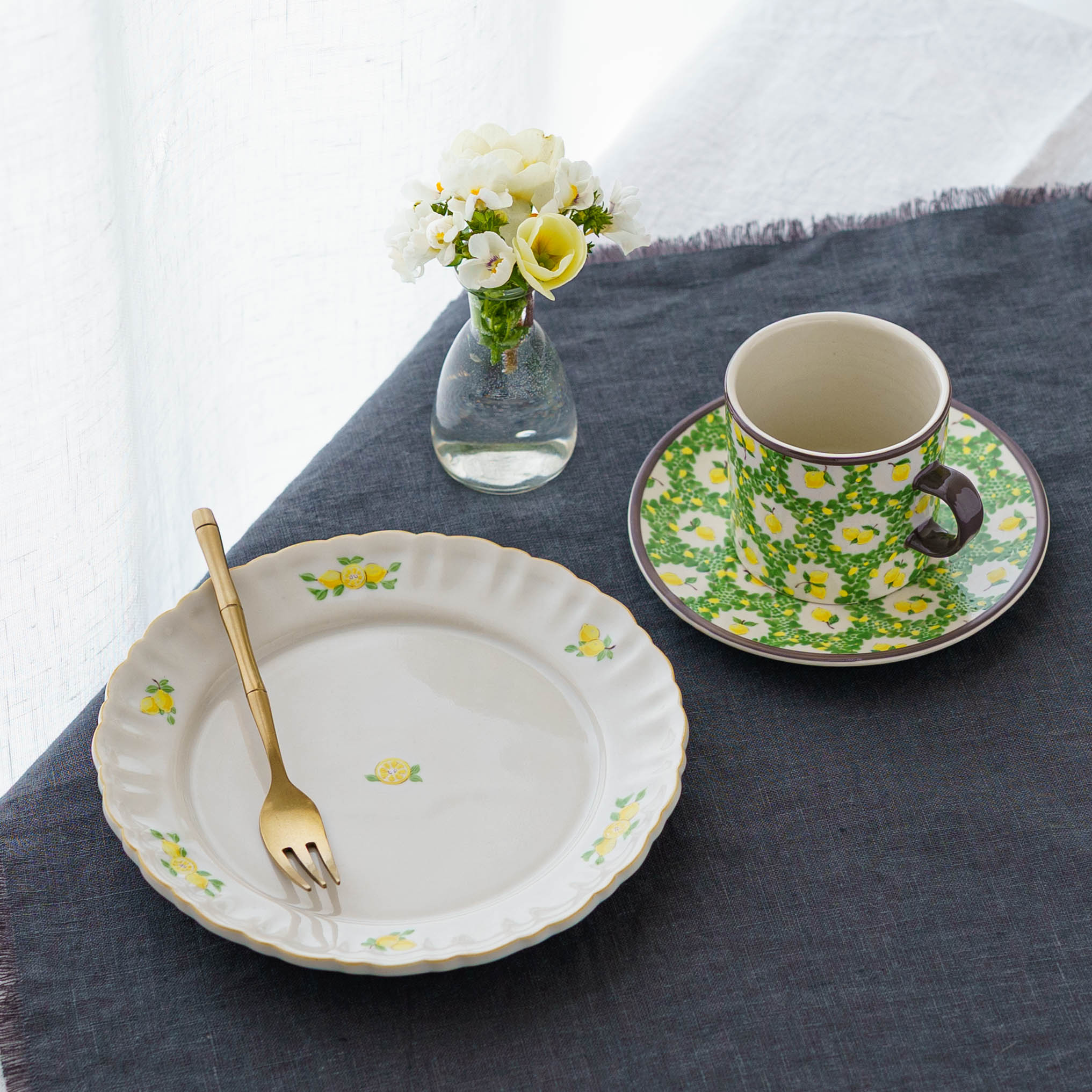 陶芸作家 阿部慎太朗 マーガレットリム皿6寸 檸檬｜窯元、作家ものの