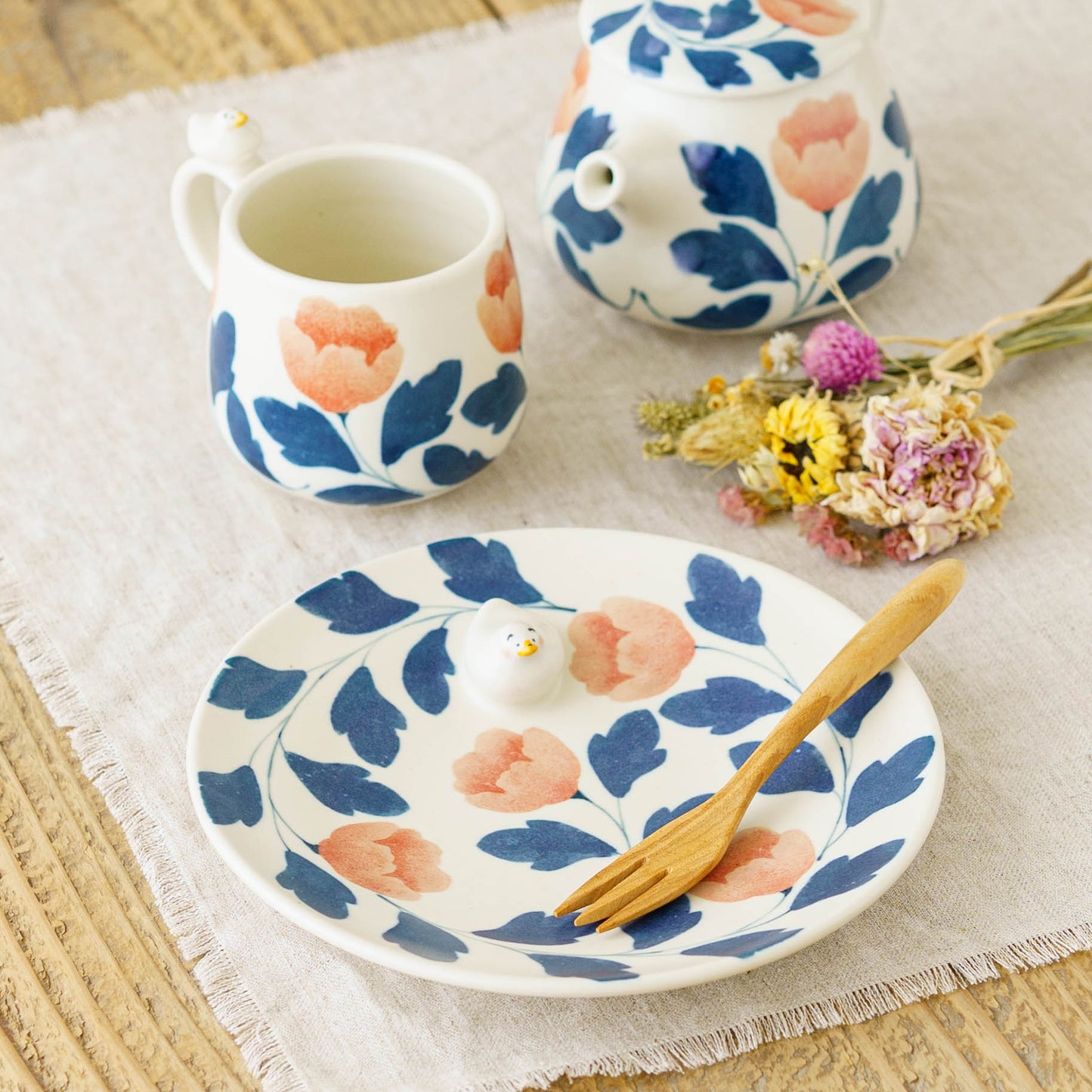 Plate duck pink blue M  | Ayano Arai
