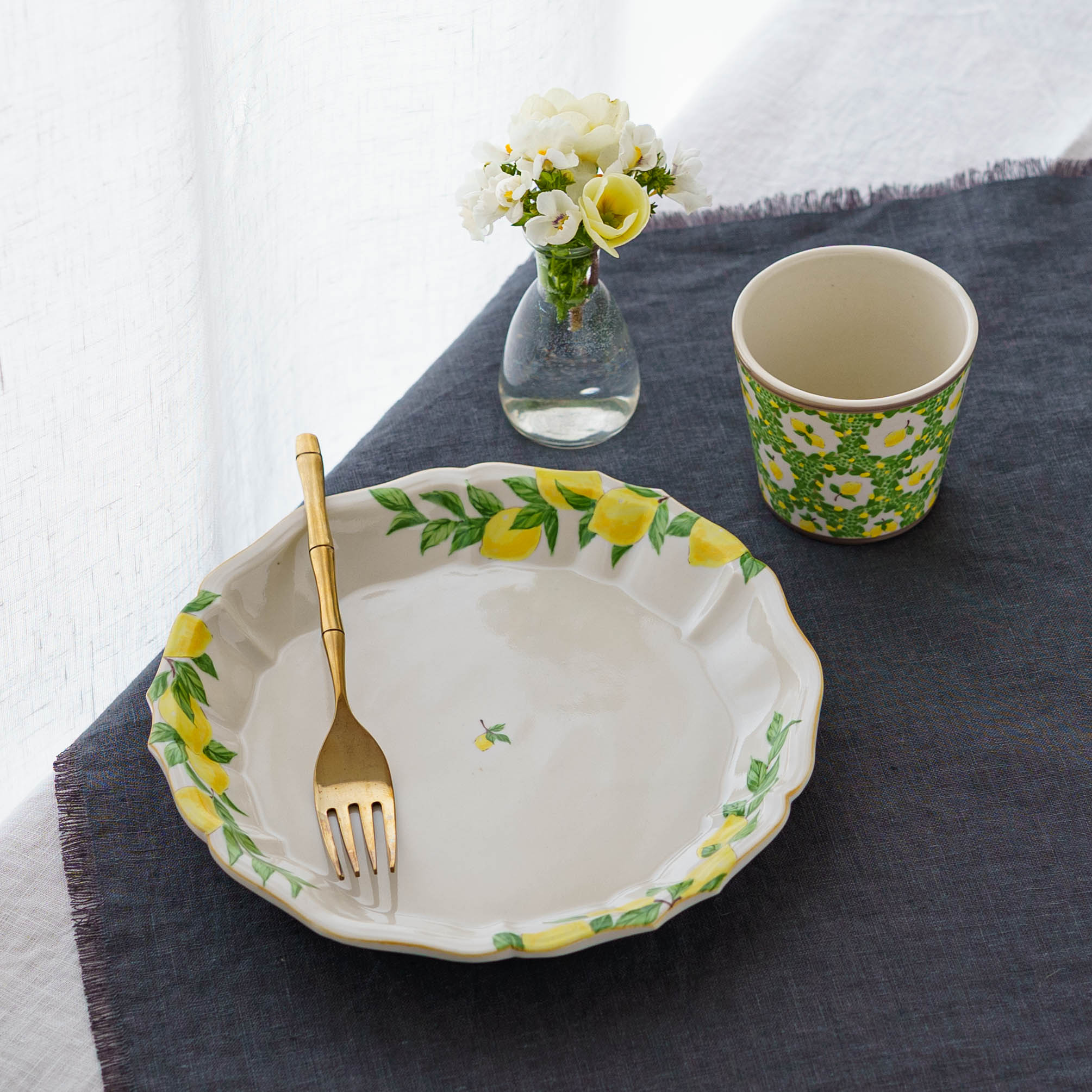 陶芸作家 阿部慎太朗 花形深皿7寸 檸檬｜窯元、作家もののうつわ通販