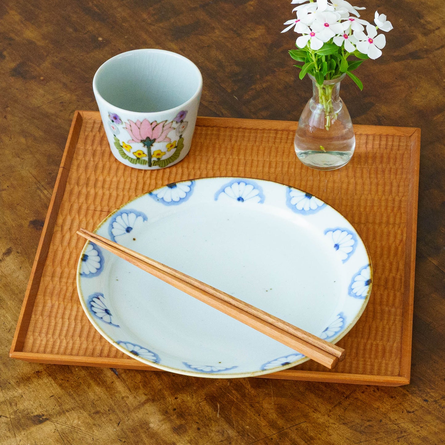 そば猪口　色絵草花｜皐月窯