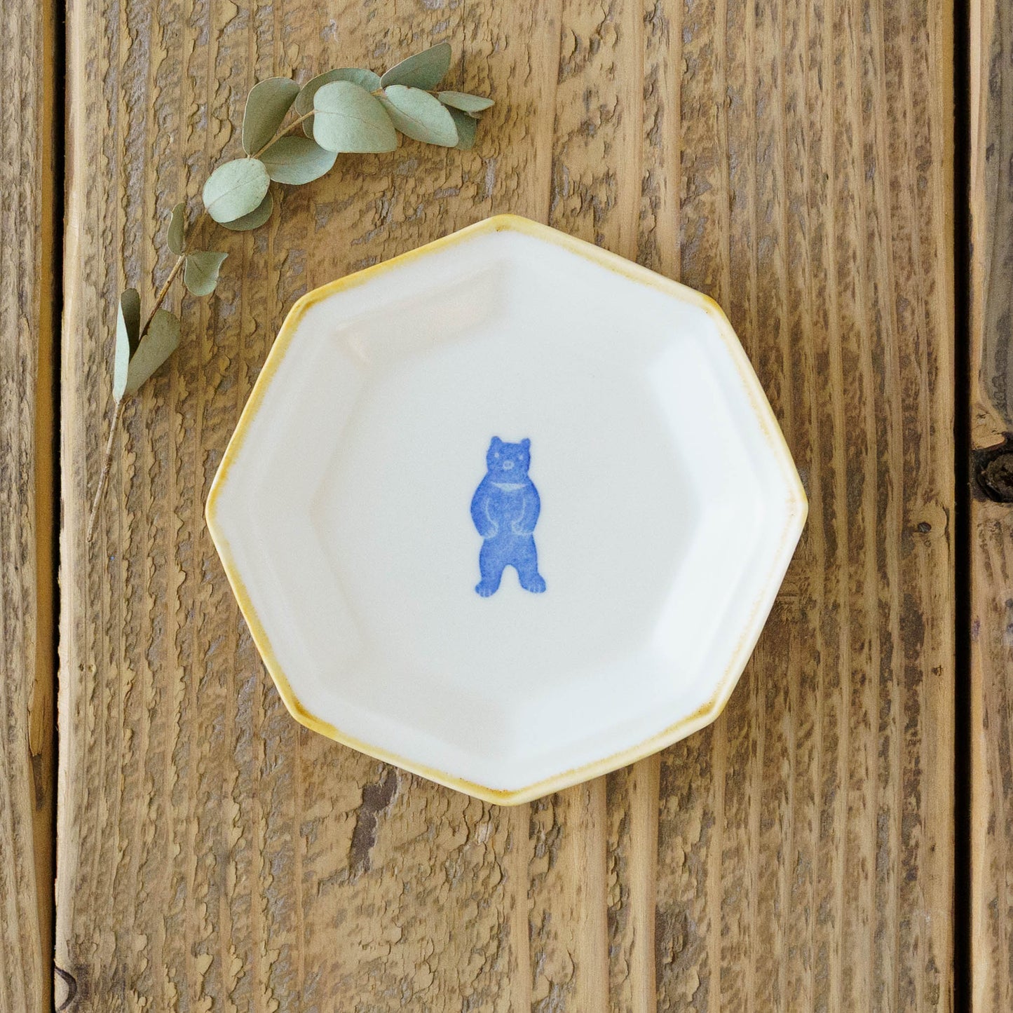 八角小皿　くま｜原村俊之