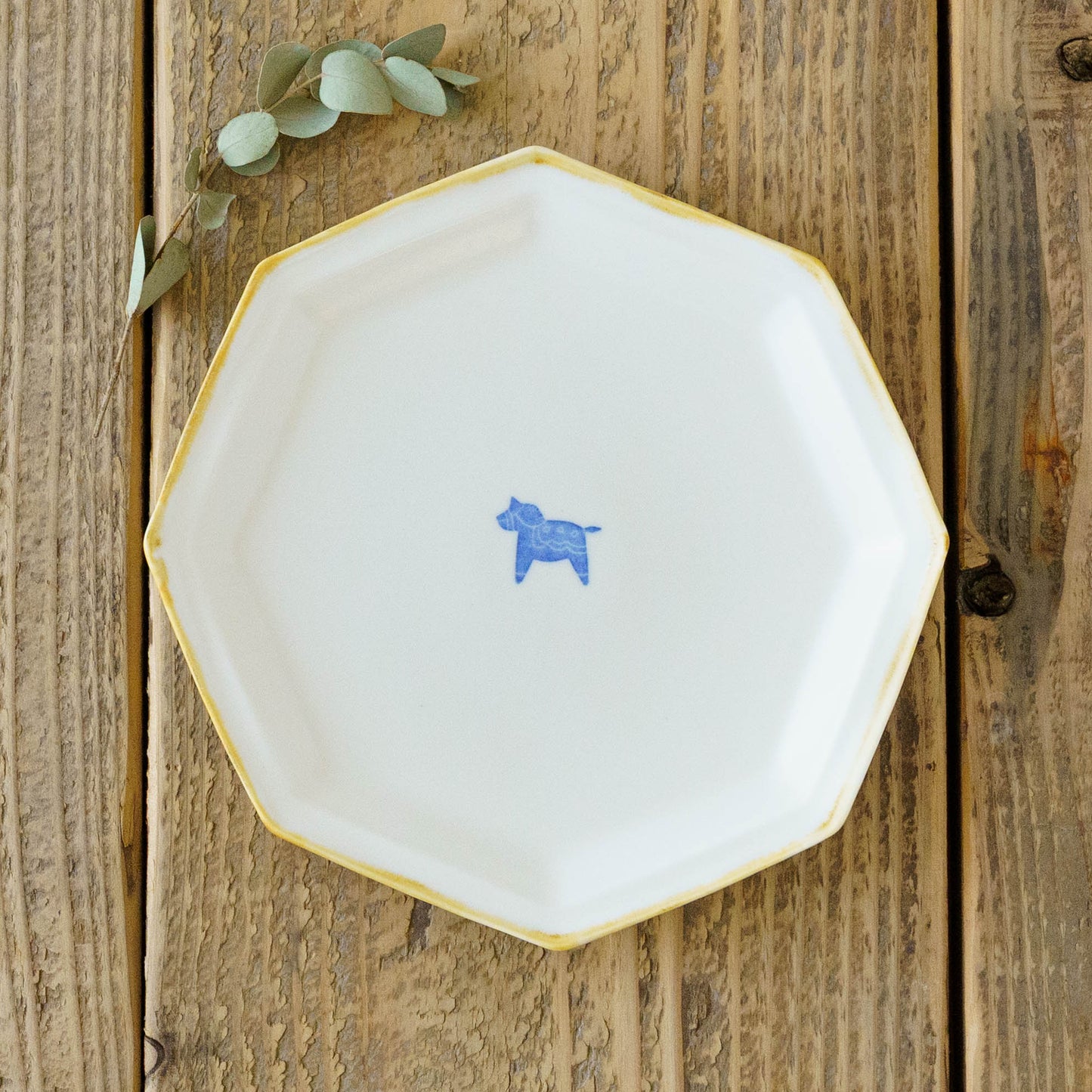 八角プレート　大　うま｜原村俊之