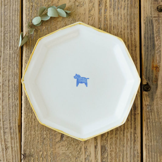 八角プレート　大　うま｜原村俊之