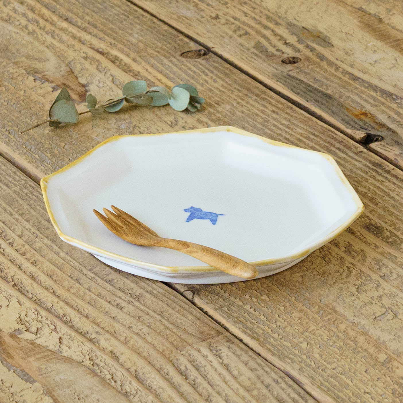 八角プレート　大　うま｜原村俊之