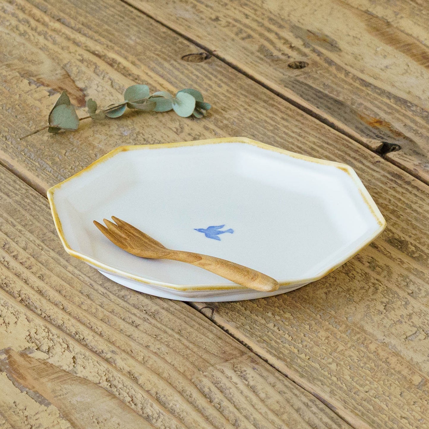 八角プレート　大　とり｜原村俊之