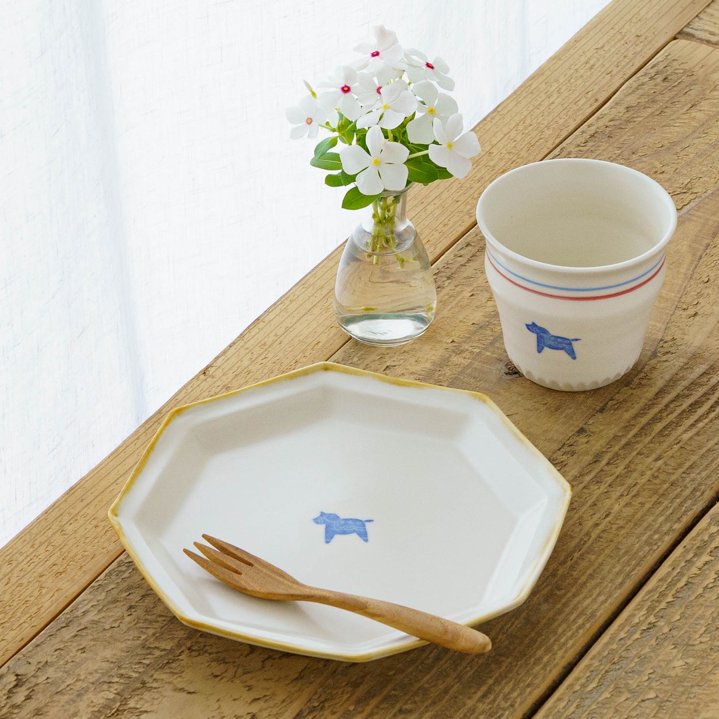 八角プレート　大　うま｜原村俊之