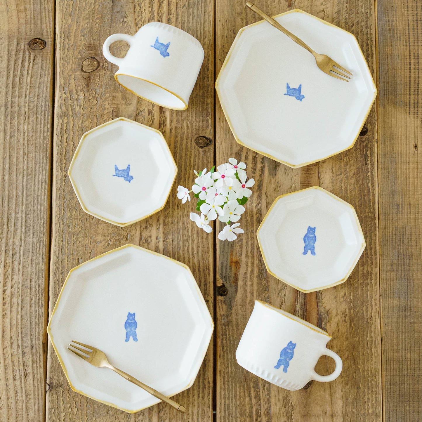 八角小皿　くま｜原村俊之