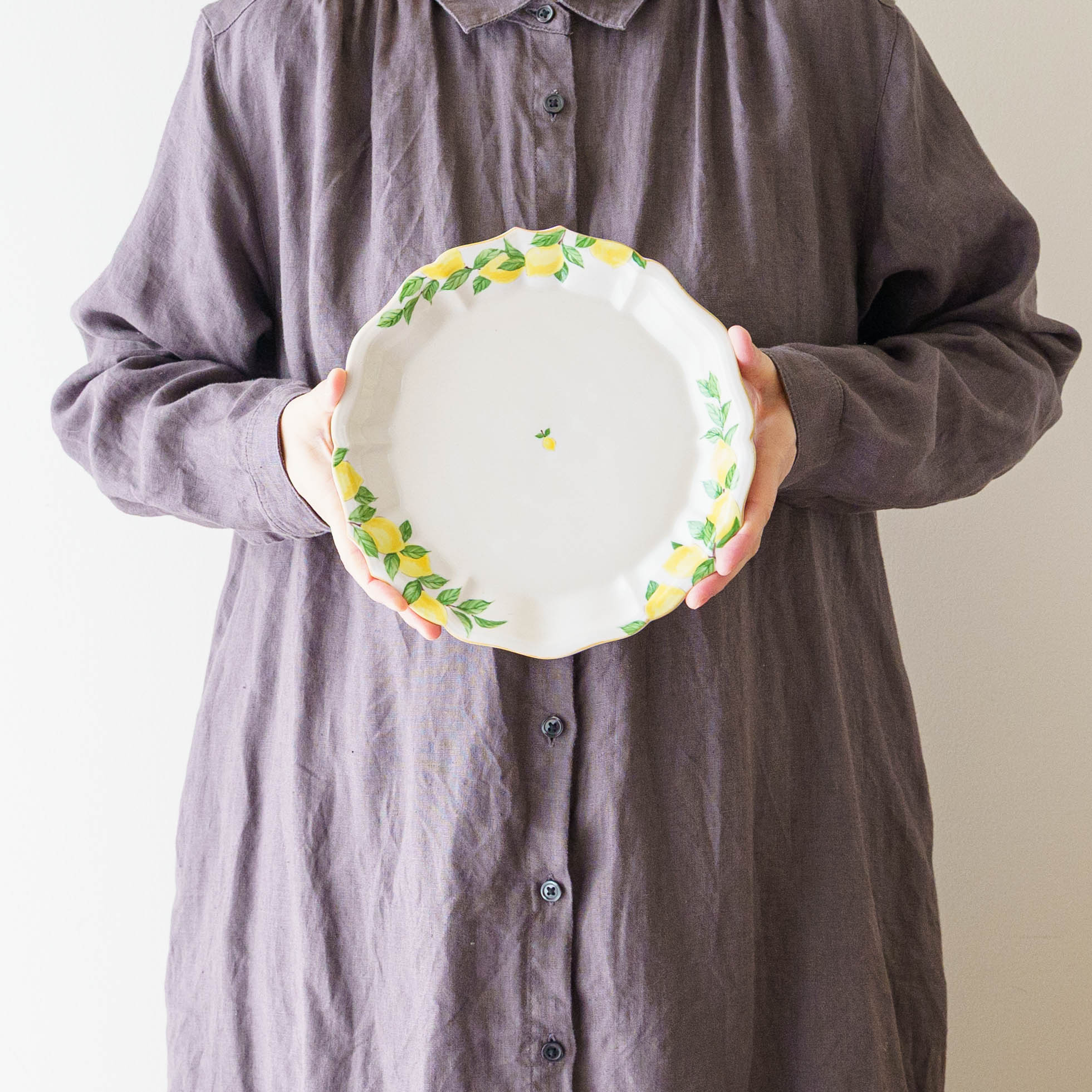 陶芸作家 阿部慎太朗 花形深皿7寸 檸檬｜窯元、作家もののうつわ通販