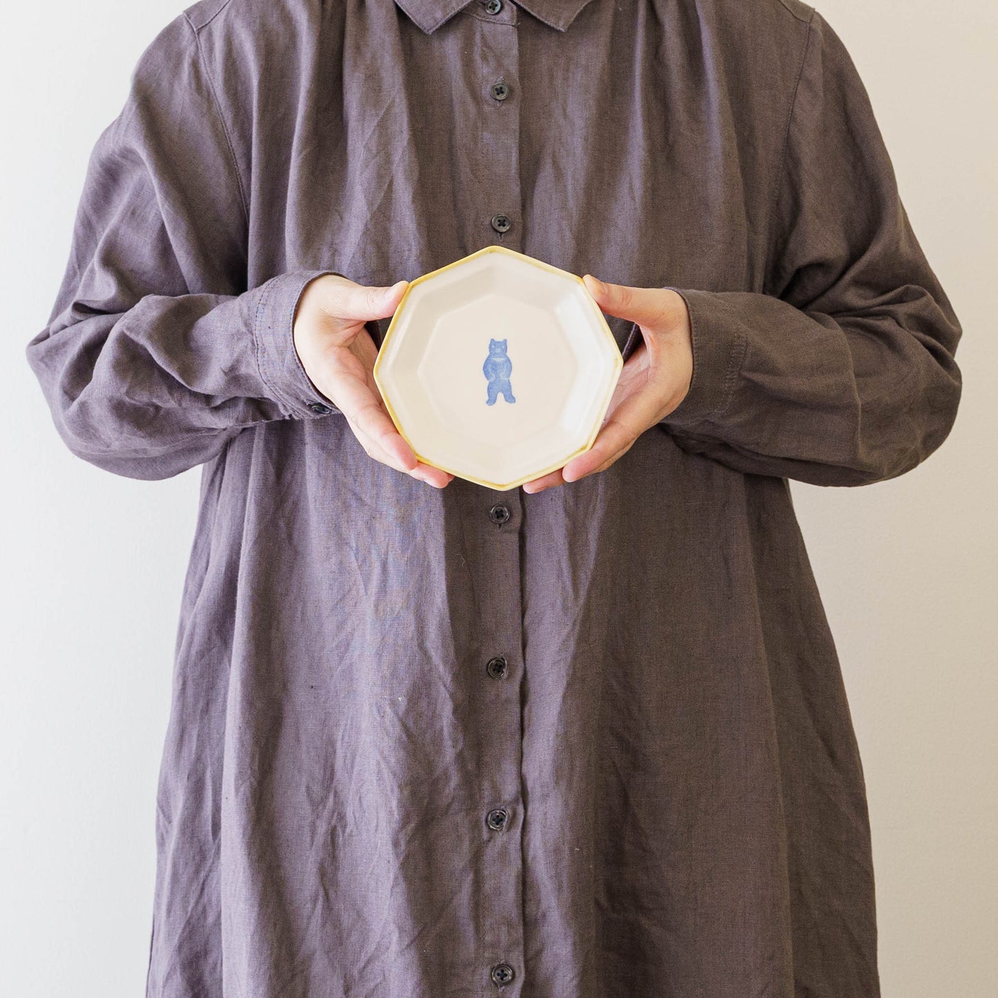 八角小皿　くま｜原村俊之