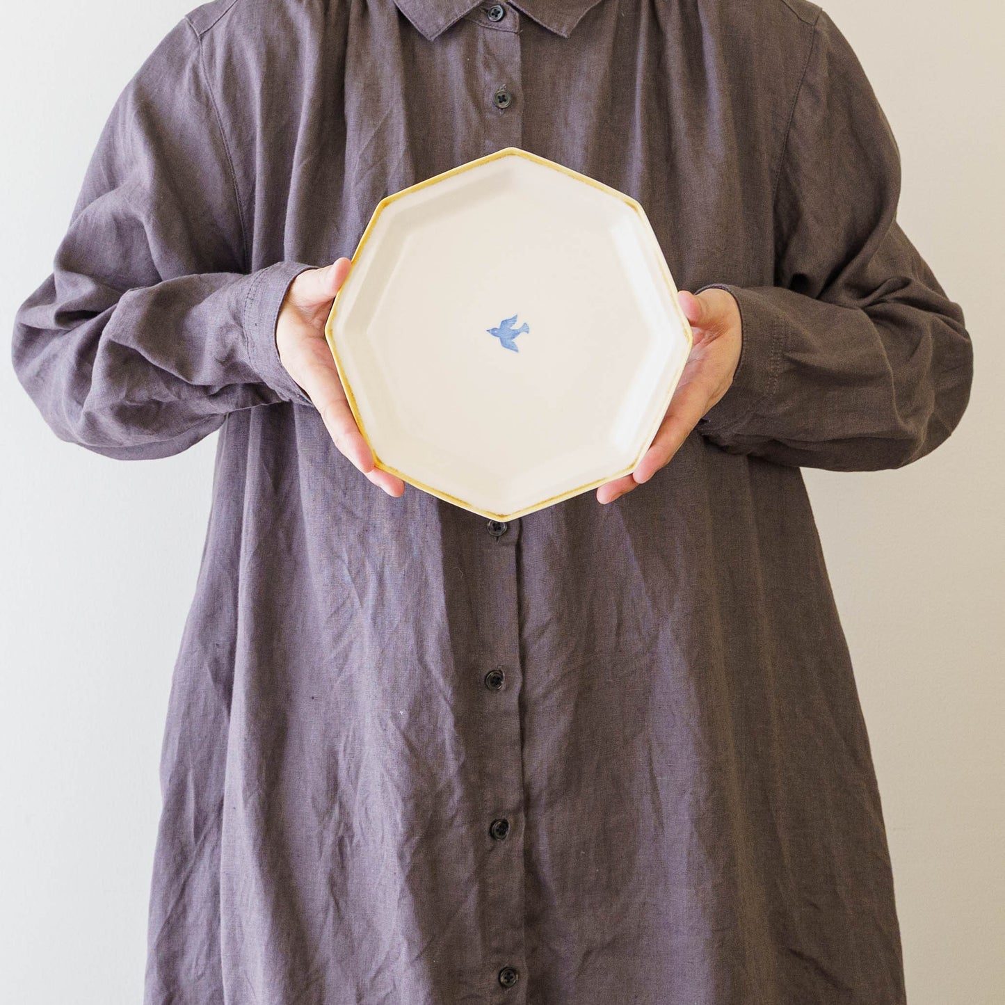 八角プレート　大　とり｜原村俊之