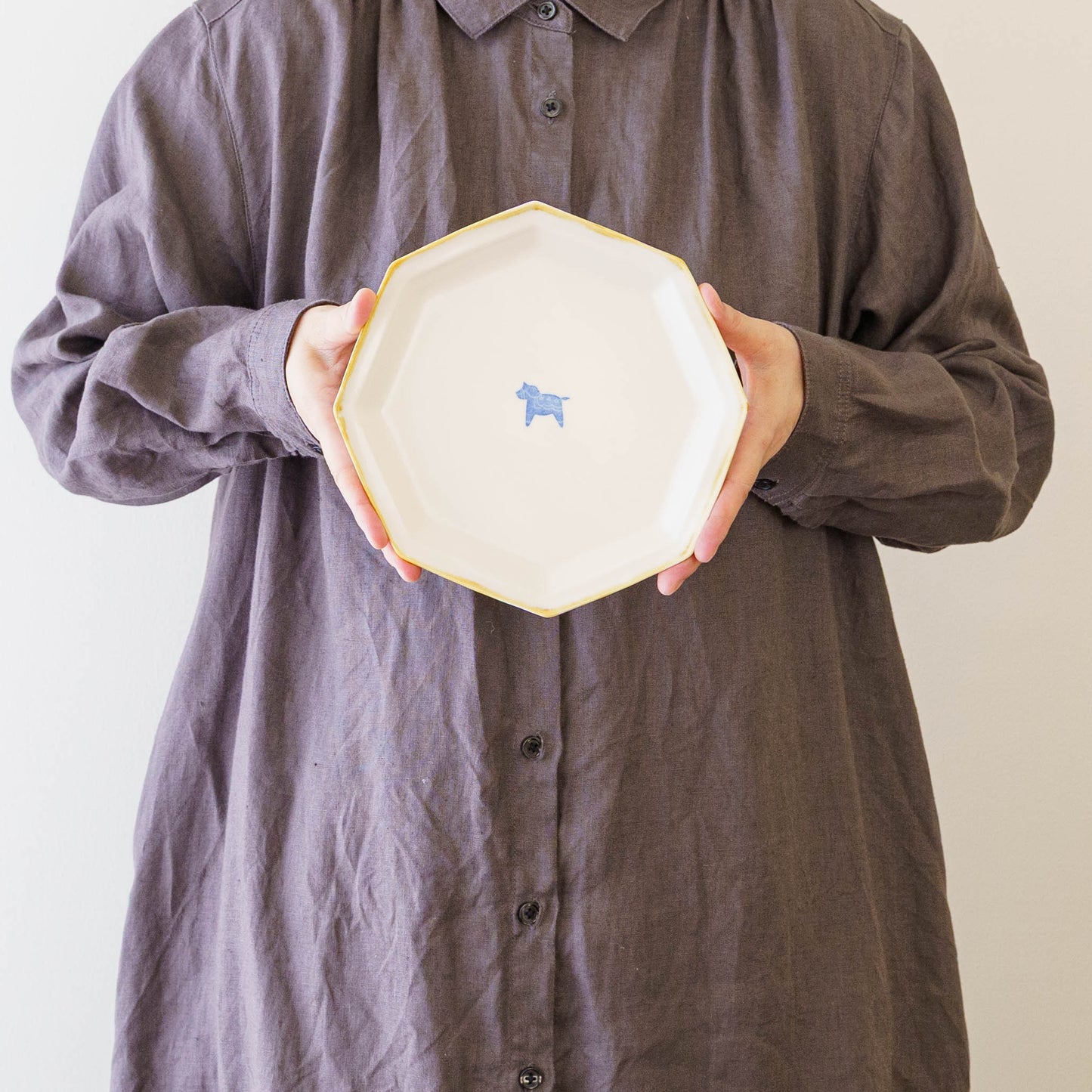 八角プレート　大　うま｜原村俊之