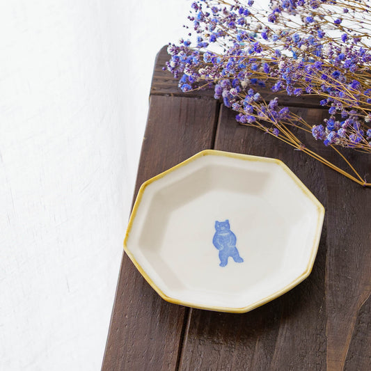 八角小皿　くま｜原村俊之