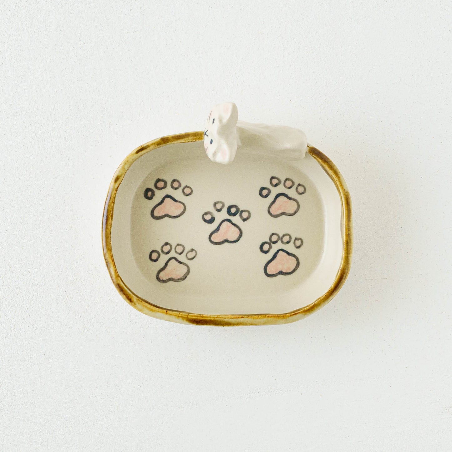 ねこ x にくきゅう　四角小皿｜梶田慶