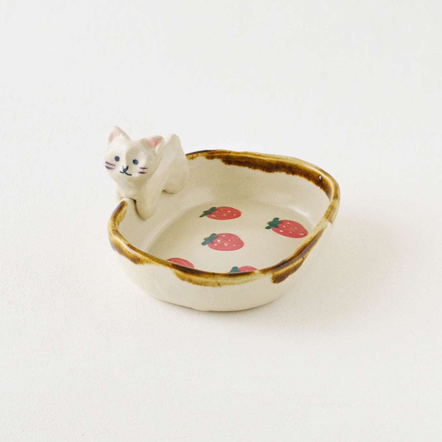 Cat x Strawberry Square Small Plate | Kajita Kei