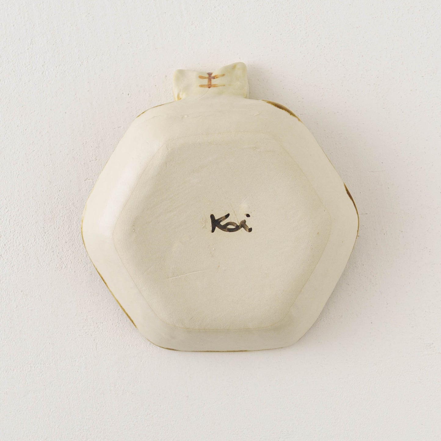 ねこ x お花　六角小皿｜梶田慶