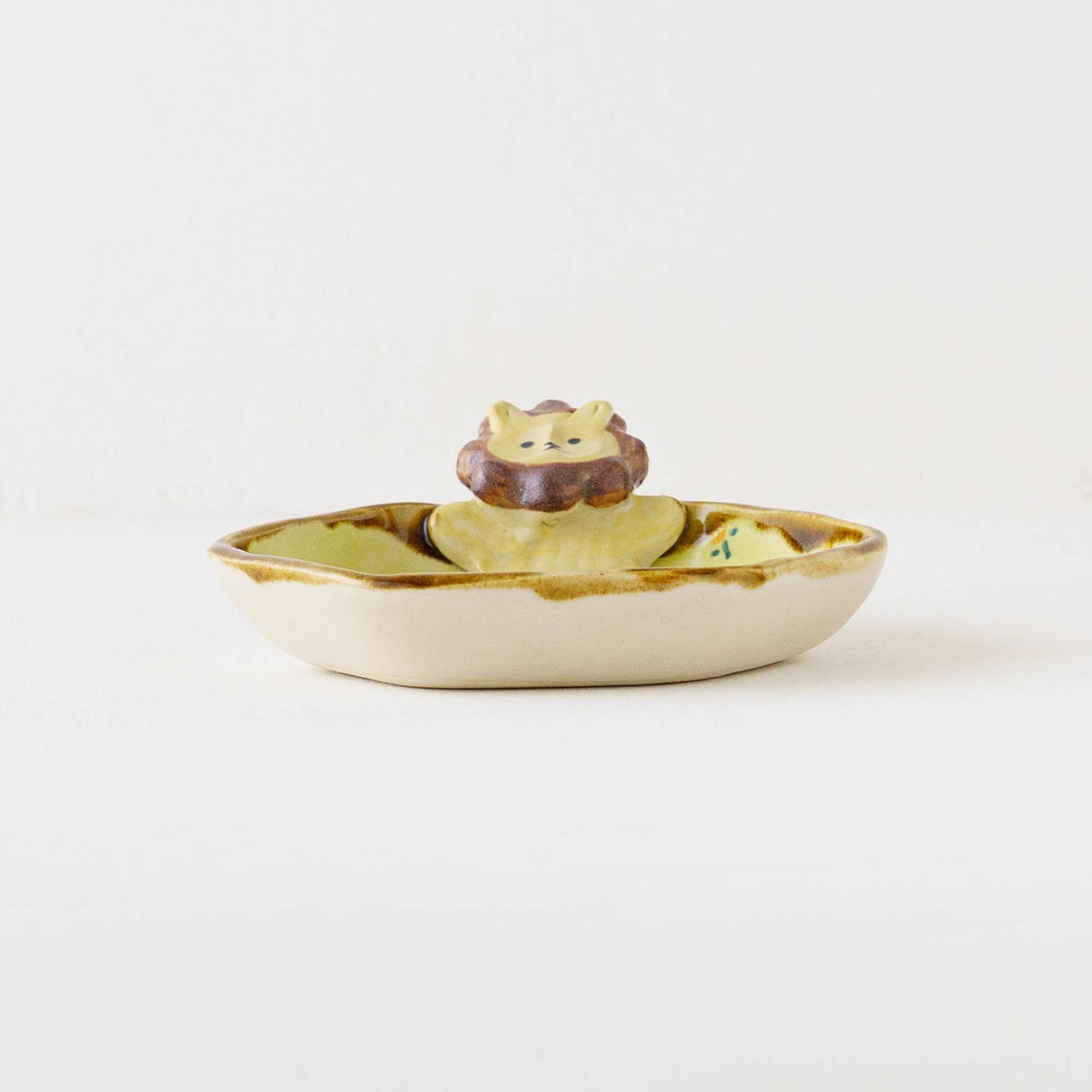 らいおん x お花　六角小皿｜梶田慶