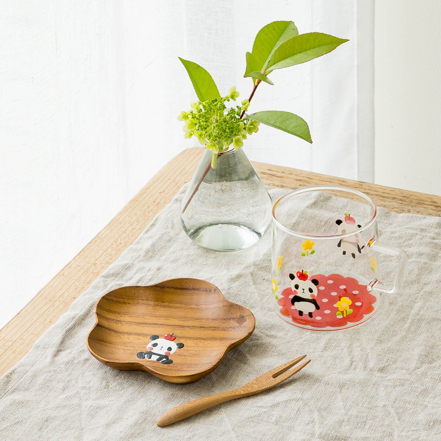 Small plate panda Flower |  Kie - zakka 