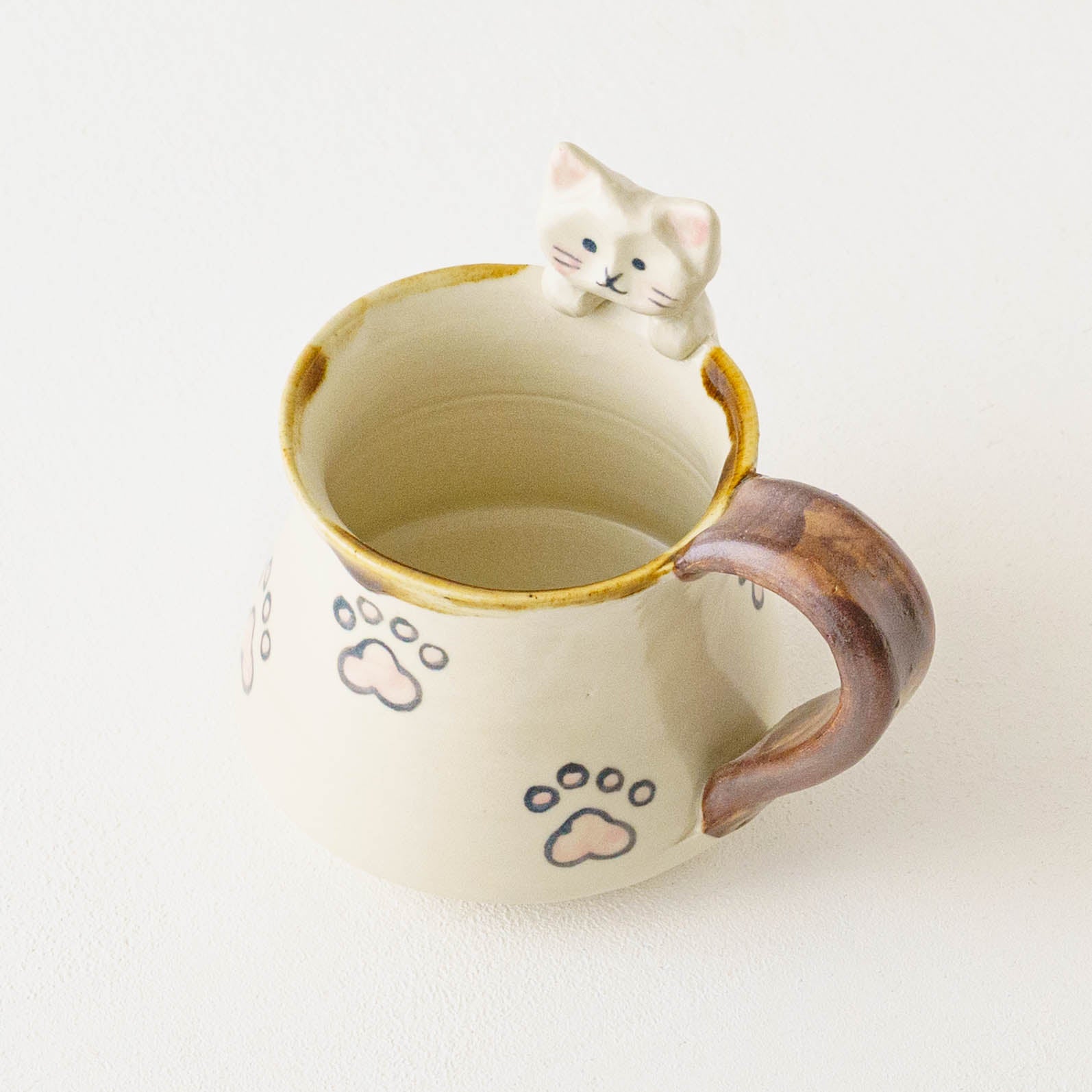 ミシャコシャピッチャー作家マグカップ作家陶器作家食器作家皿作家プレート妖精ねこ猫 陶芸作家 梶田慶 ねこ にくきゅう マグ｜窯元、作家もののうつわ通販