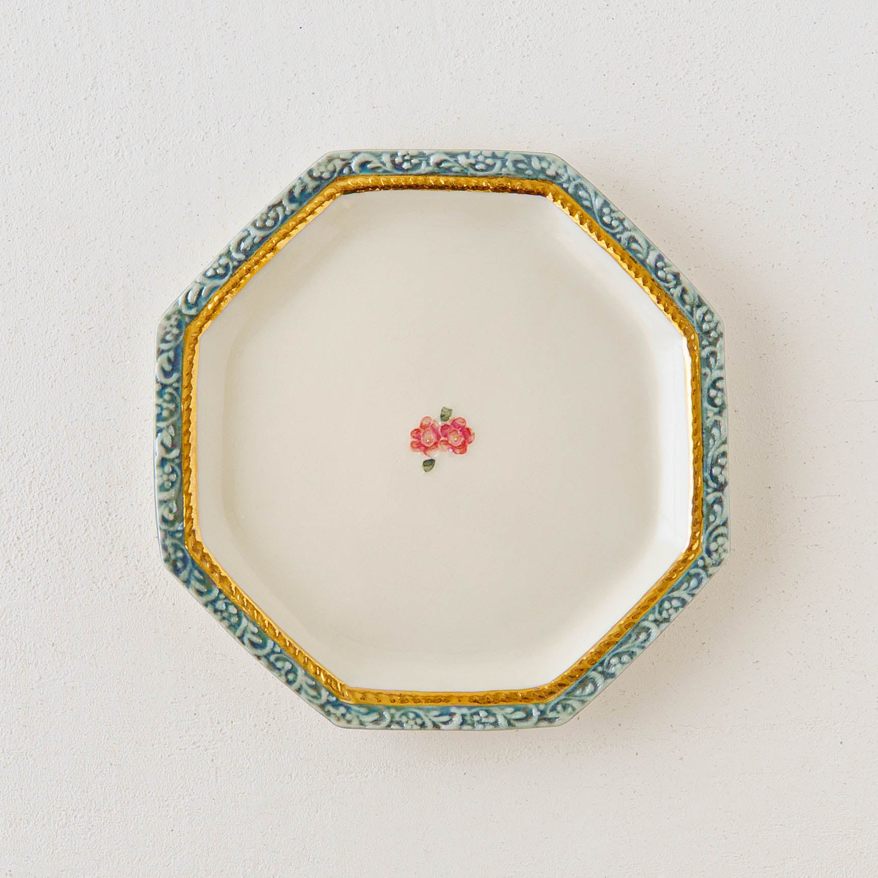 陶芸作家 planpo オクタゴンプレート カメリアブルー｜作家ものの