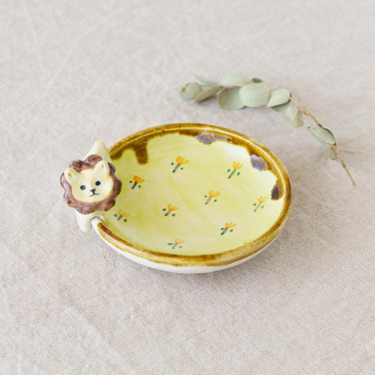 らいおん x お花　小皿｜梶田慶