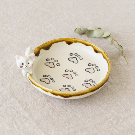 ねこ x にくきゅう　丸皿｜梶田慶