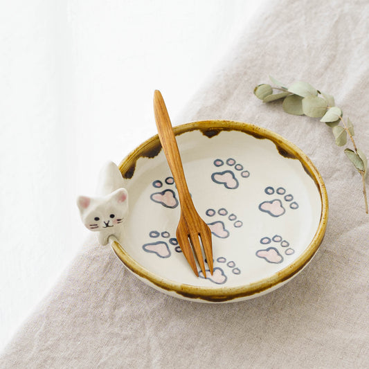 ねこ x にくきゅう　丸皿｜梶田慶