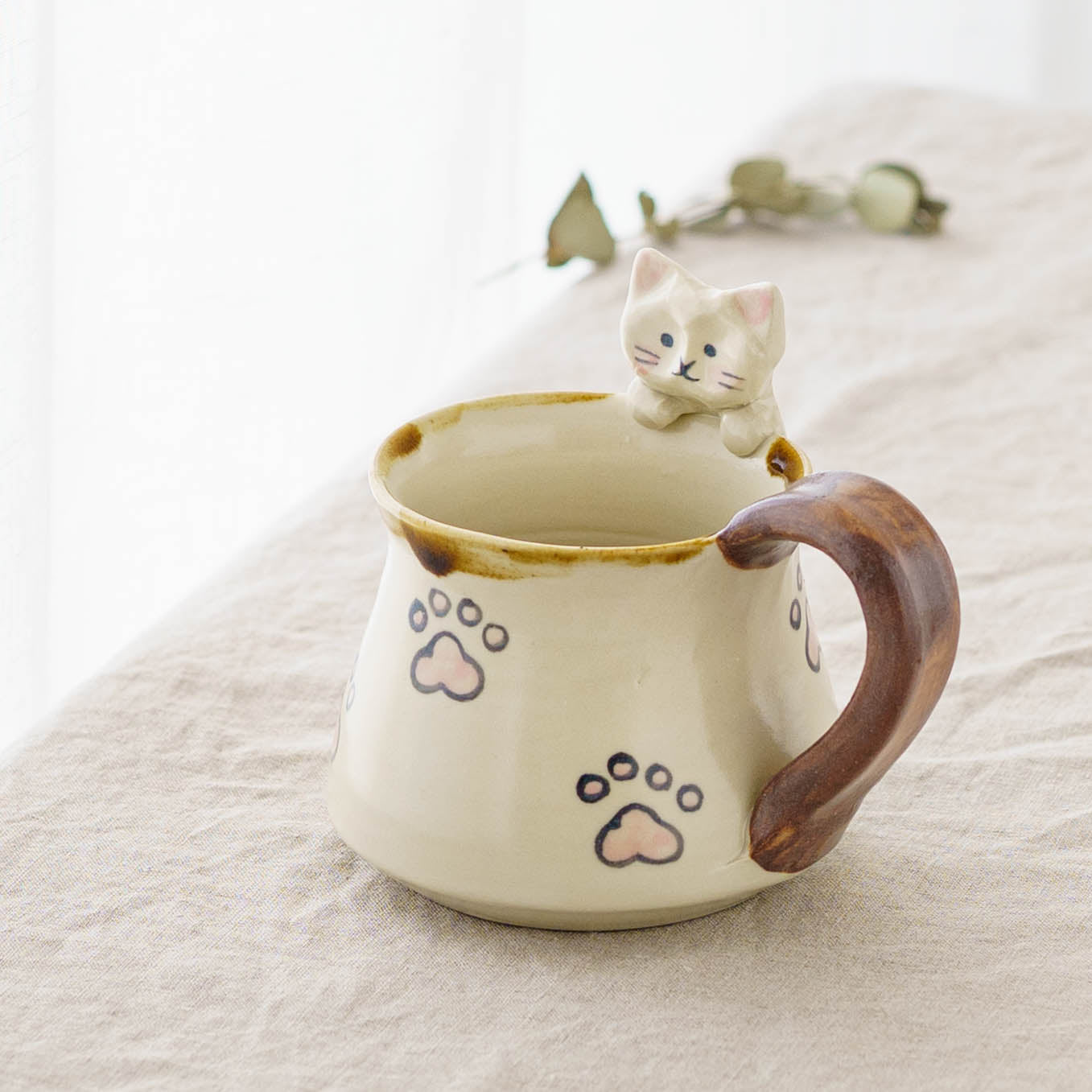 陶芸作家 梶田慶 ねこ にくきゅう マグ｜窯元、作家もののうつわ通販