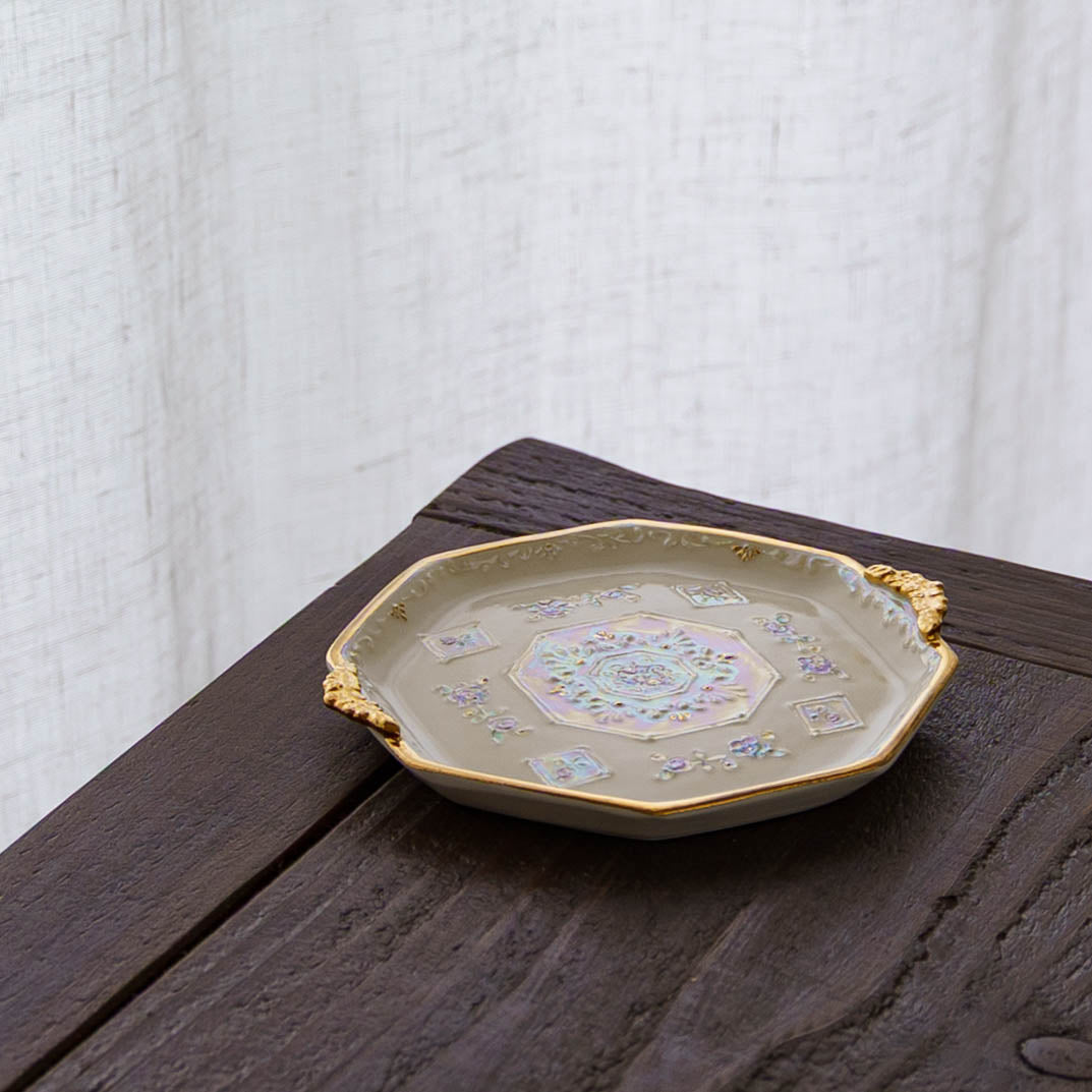 たんぽぽ❁ Ceramic artist planpo Octagon Flower Pale Blue | Artist's