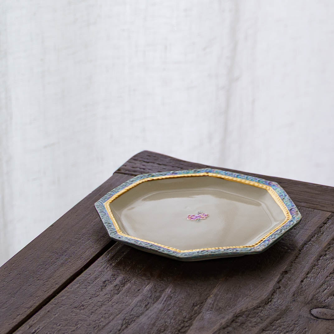 オクタゴンプレート　カメリアブルー｜planpo