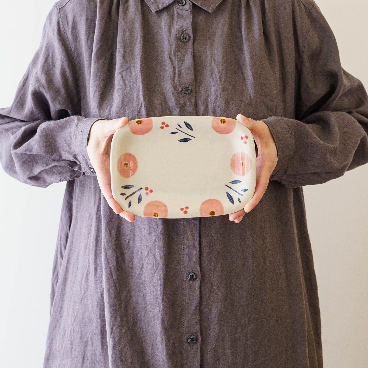 Liberty Square plate Pink | Kumiko Ishikawa