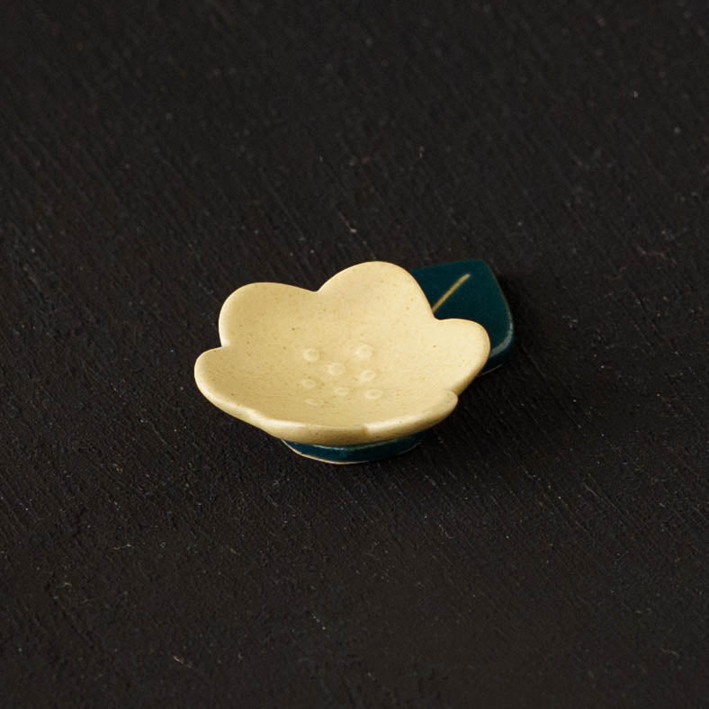 花箸置き　イエロー　葉っぱ1枚｜辻本路