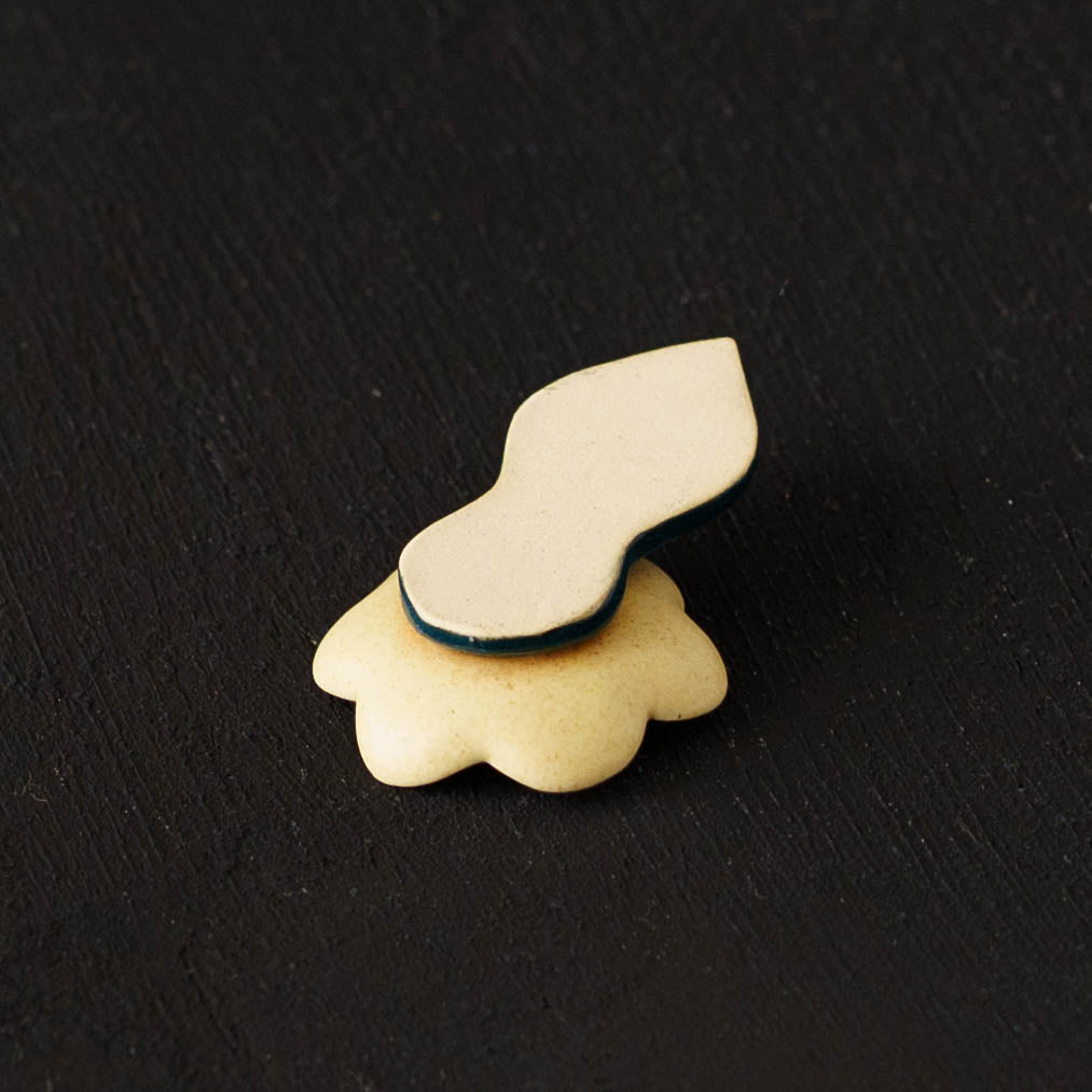 花箸置き　イエロー　葉っぱ1枚｜辻本路