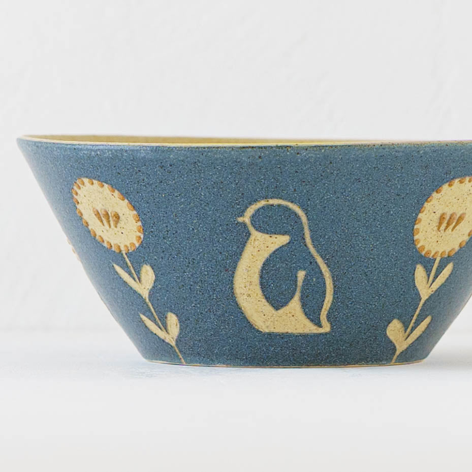 Bowl 160mm penguin blue | Kokeiro Kobo