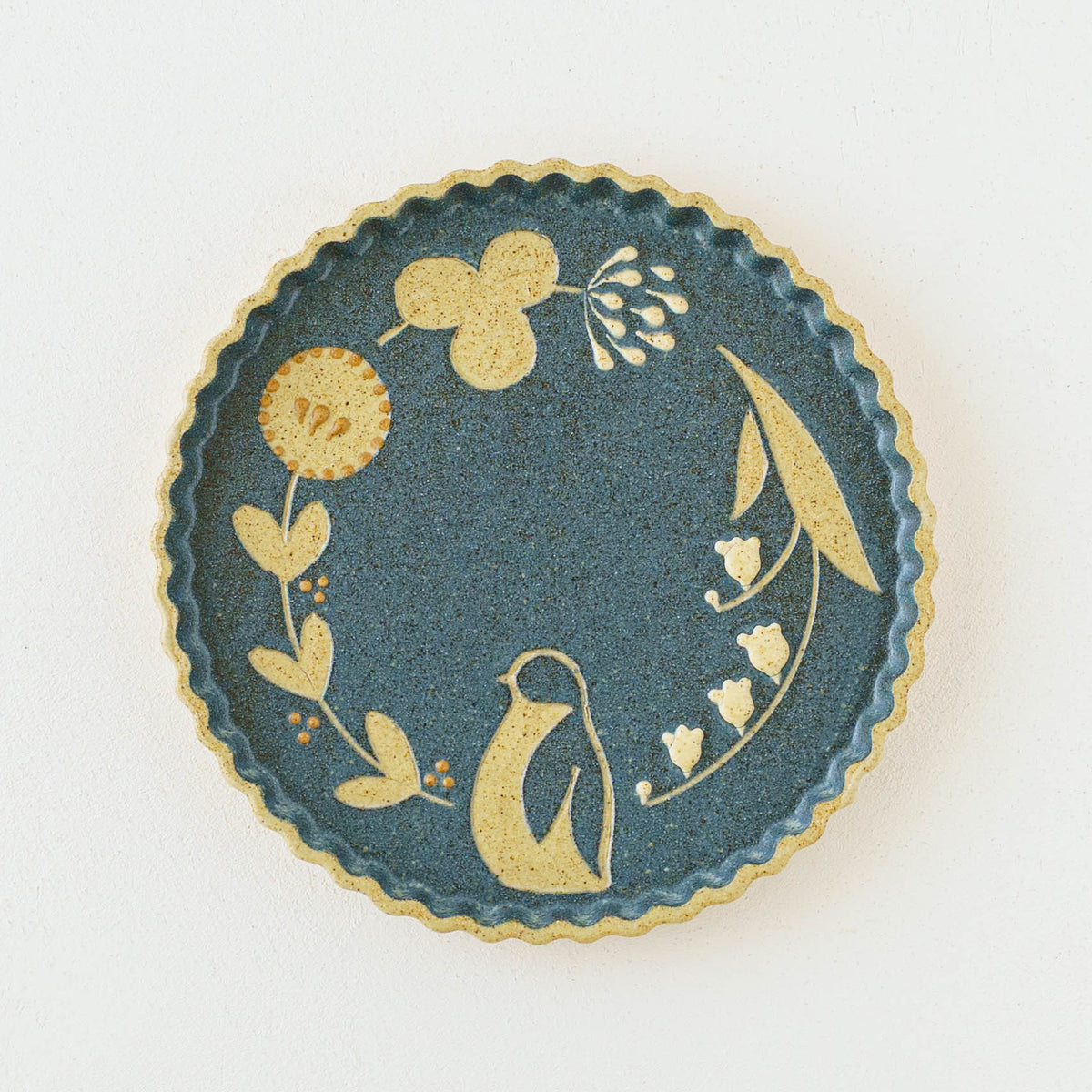 Plate 160mm penguin blue | Kokeiro Kobo
