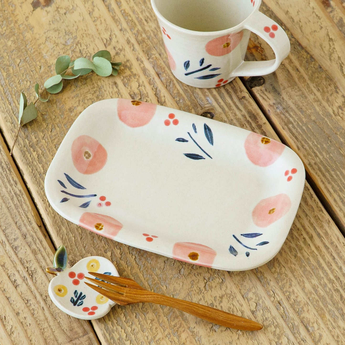 Liberty Square plate Pink | Kumiko Ishikawa