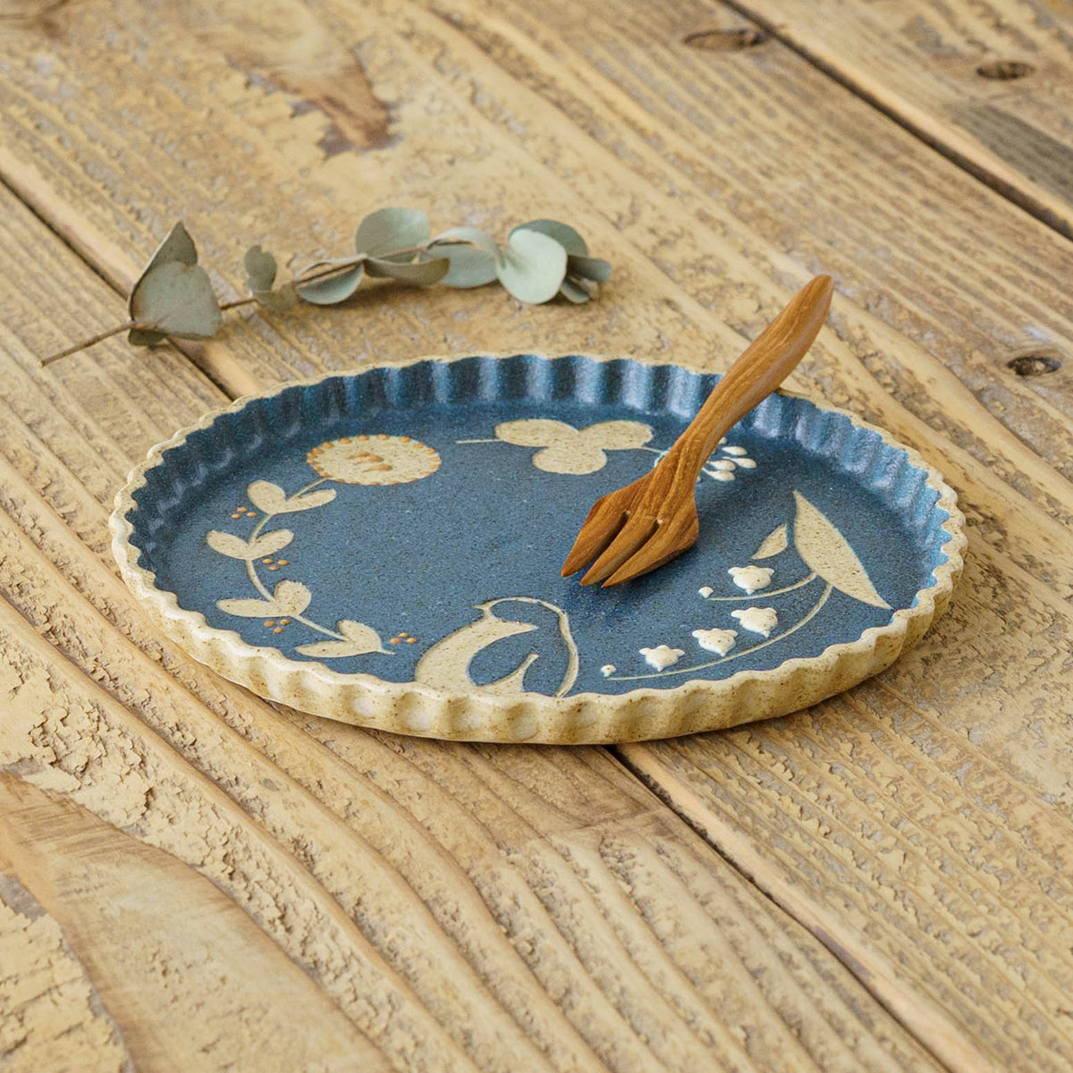 Plate 160mm penguin blue | Kokeiro Kobo