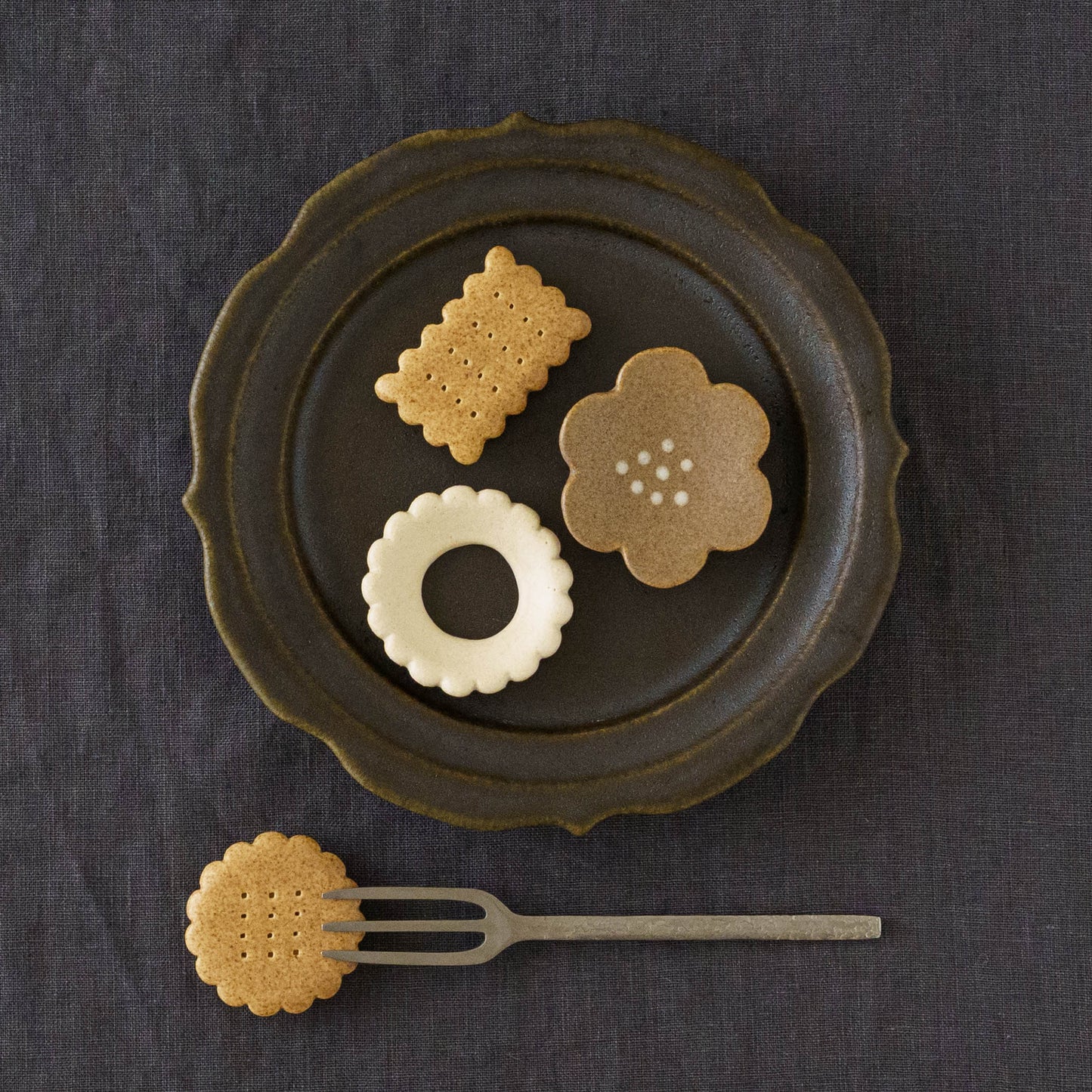 箸置き　クッキー　まる｜辻本路