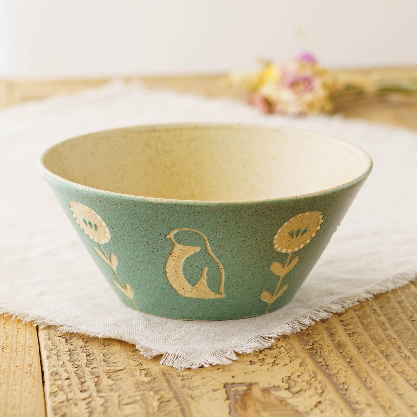Bowl 160mm penguin green | Kokeiro Kobo