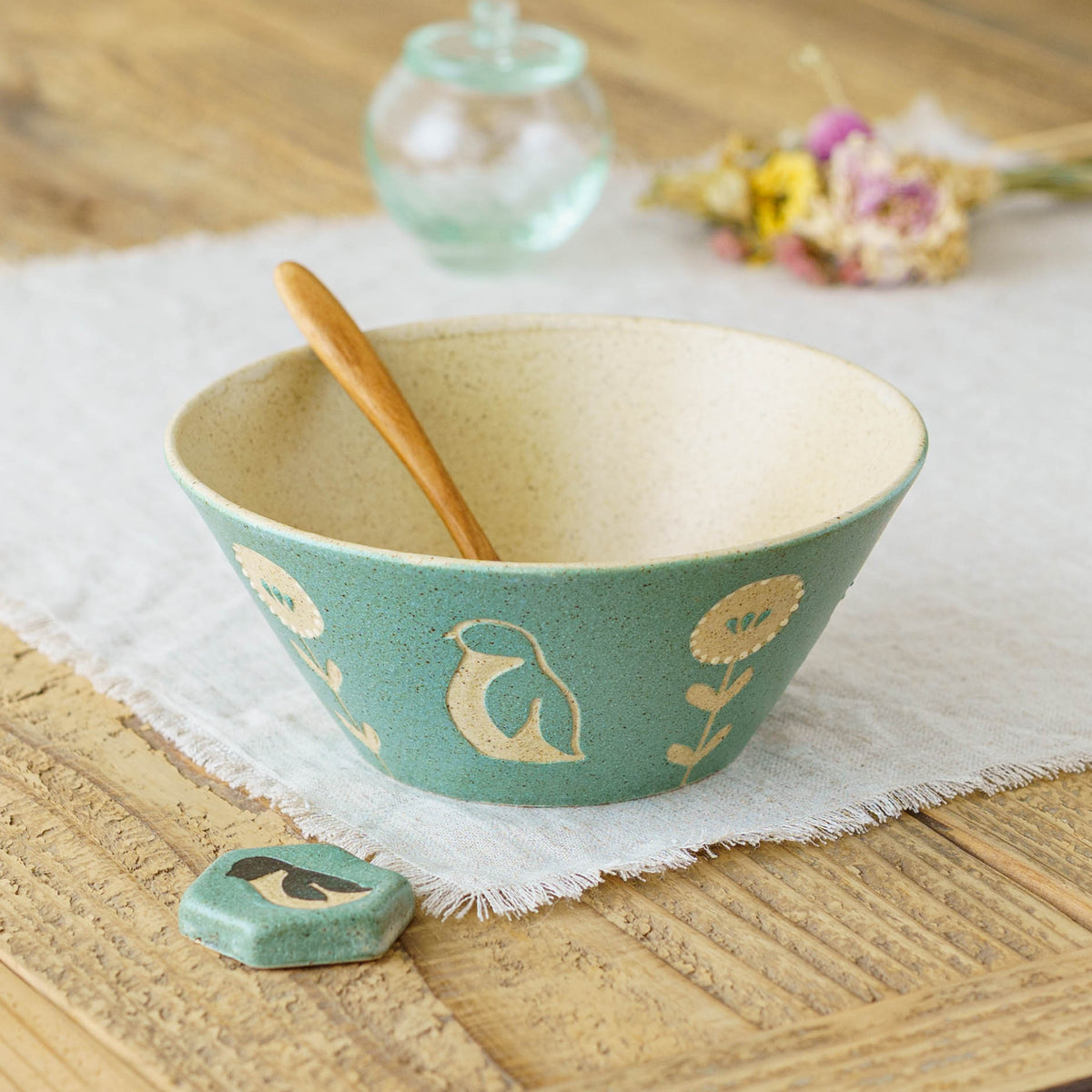 Bowl 160mm penguin green | Kokeiro Kobo