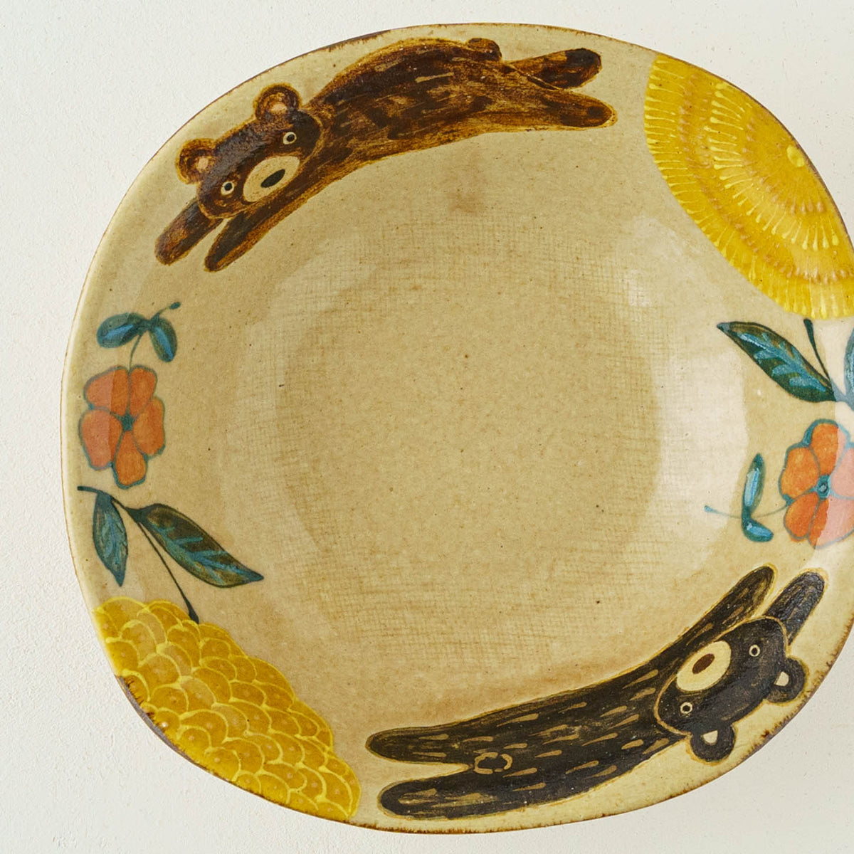 Mimosa square plate Medium｜Natsuko Morino