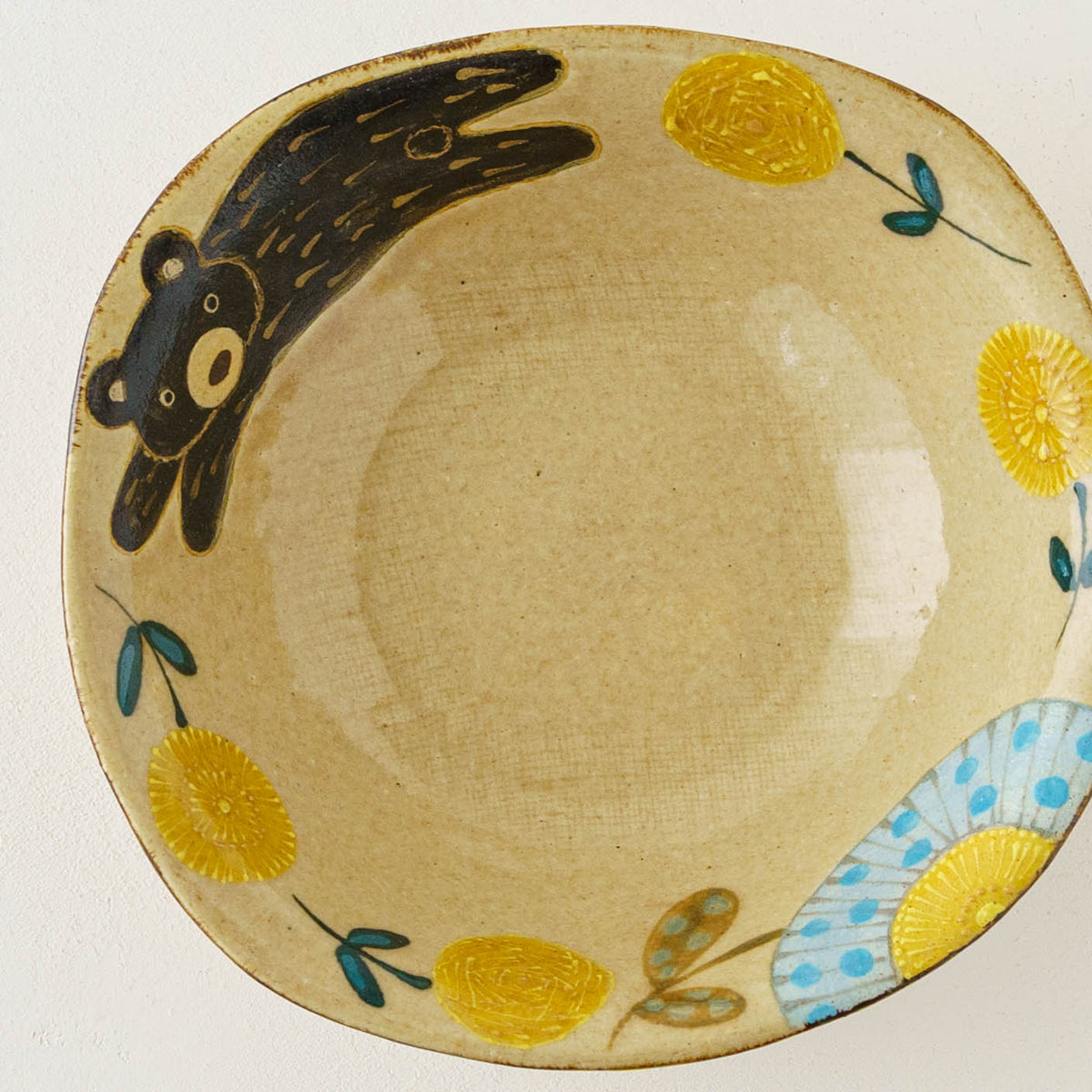 Mimosa square plate Medium｜Natsuko Morino
