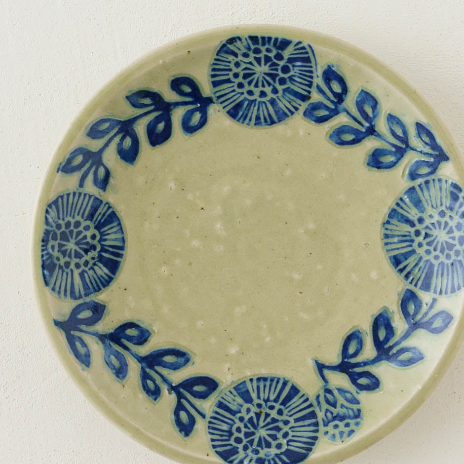 Round plate 15cm Blue | Urara Matsuzaki