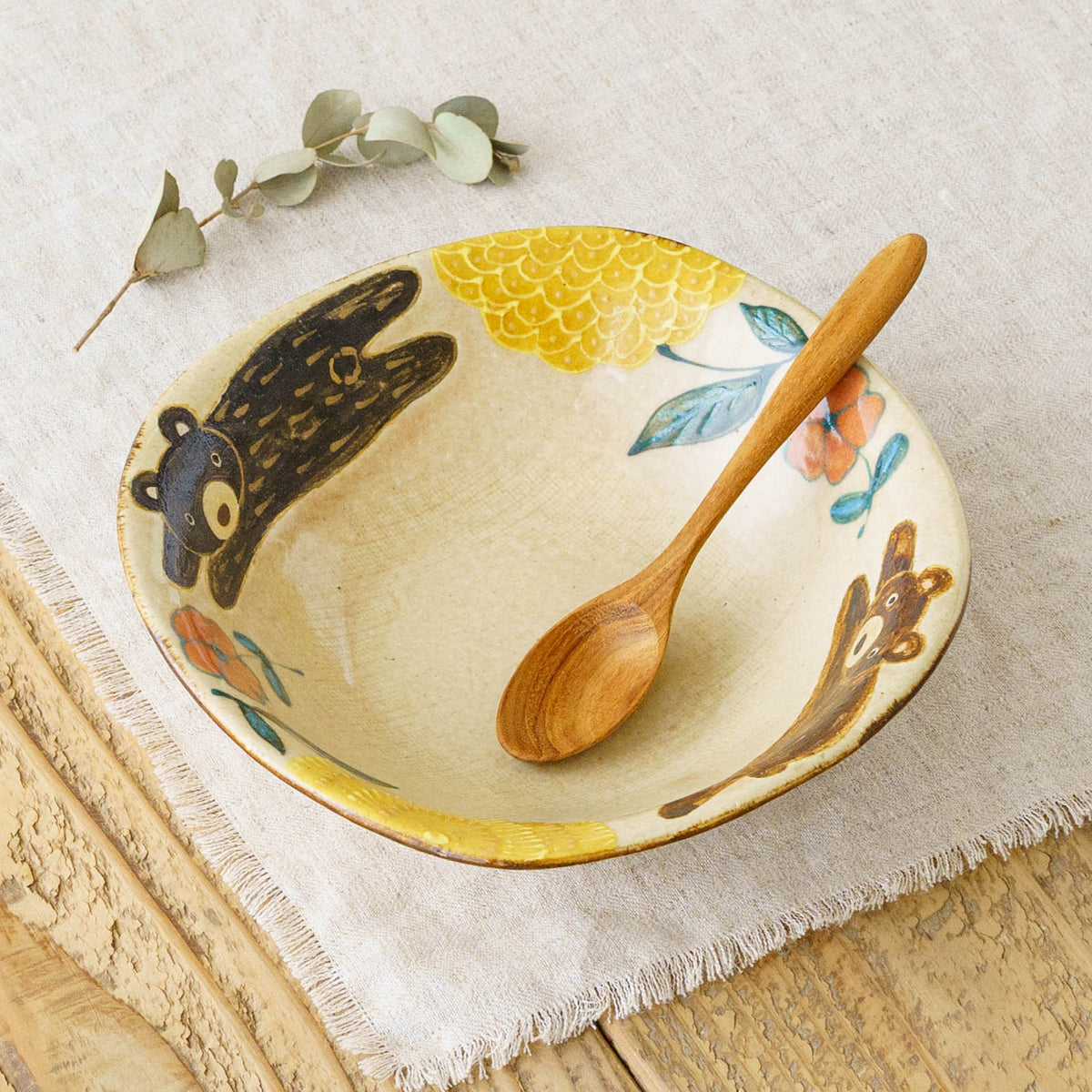 Mimosa square plate Medium｜Natsuko Morino