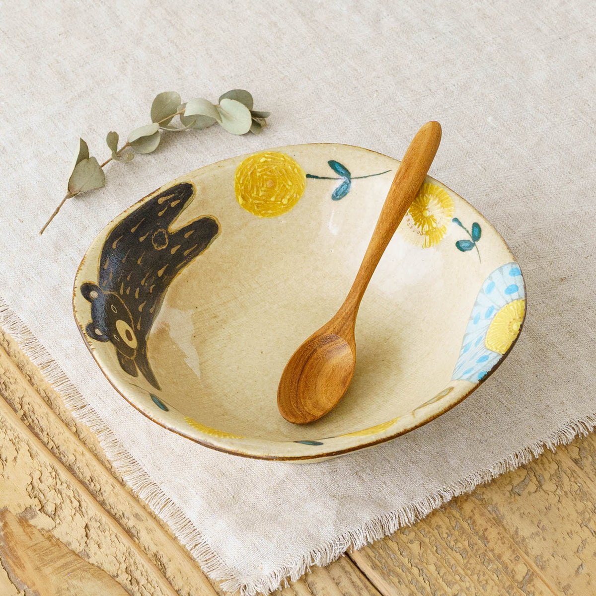 Mimosa square plate Medium｜Natsuko Morino