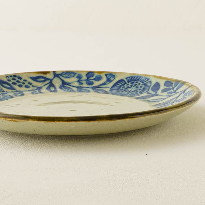 丸皿　7寸　呉須｜松崎麗