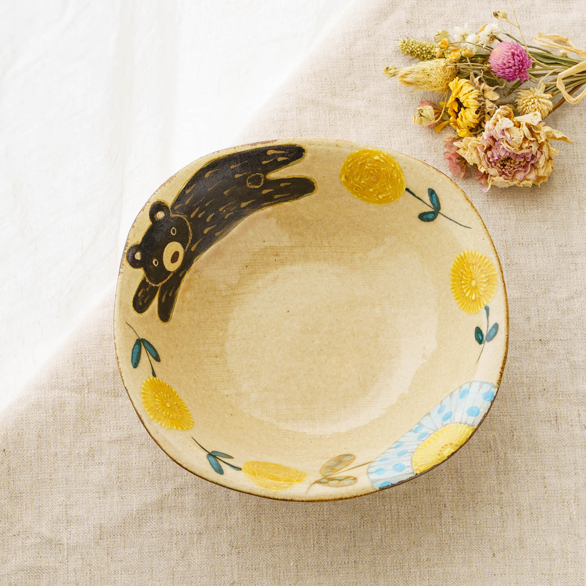 Mimosa square plate Medium｜Natsuko Morino